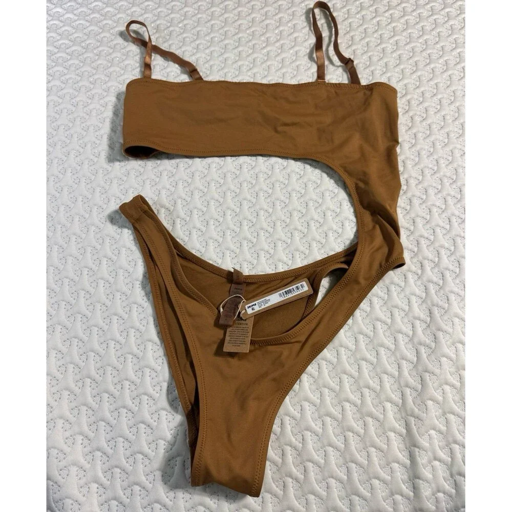 Signature Swim Strapless Monokini Almond XL
